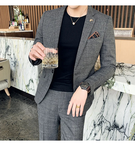 Mens grey slim fit - slim, piece