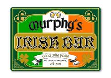 Personalised Irish Flag Celtic Shamrock Bar Sign METAL Plaque Home Pub Man Cave