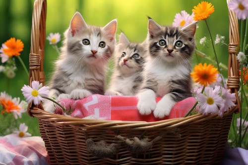 Cute kittens cat canvas - kittens,