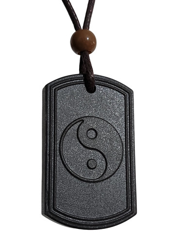 Shungite yin yang pendant - shungite,