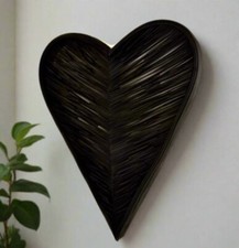 Large Wall Black Wicker Heart
