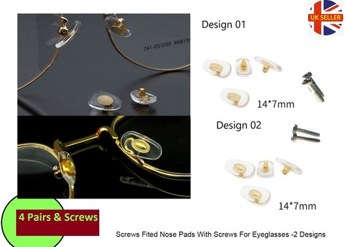 Glasses screw fit nose pads - ,