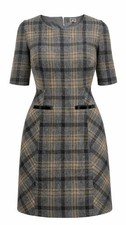 Women Grey Check Wool Blend