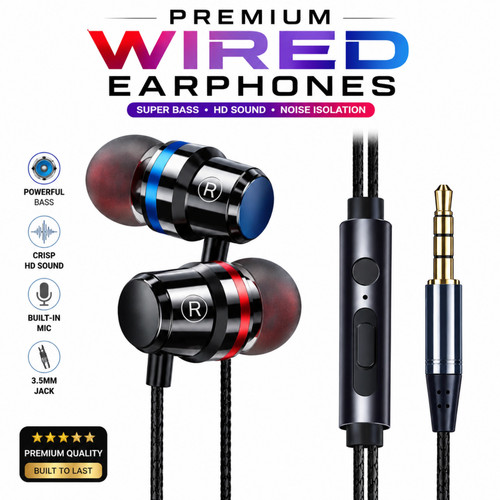 Earphones wired headphones - wired,
