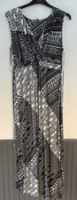 BHS Woman’s Black & White Maxi Dress Size 16 Used But In Good Condition