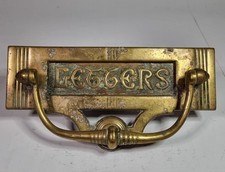 Antique Brass 'Letters'  Letter Flap Plate Door Knocker Letterbox No Spring