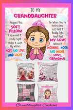 Granddaughter Complete Cushion - Case & Core 45 x 45 cm CHOOSE Christmas Gift