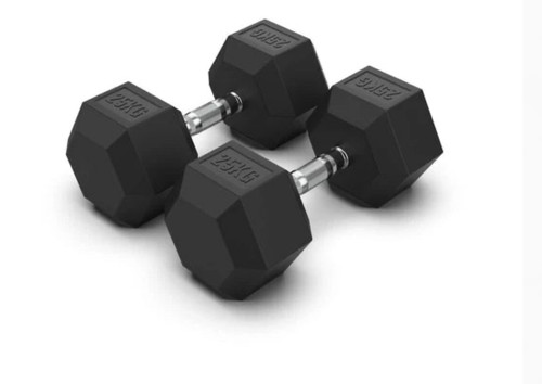 Rubber hex dumbbell - pair, –