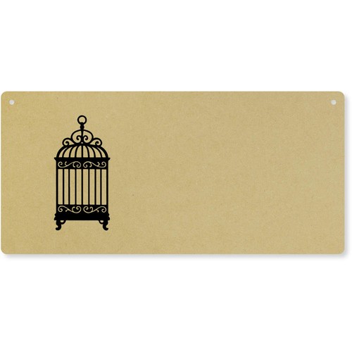 Ornate birdcage door plaque - birdcage',