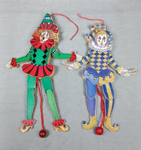 Wooden jester clown pull - wooden,