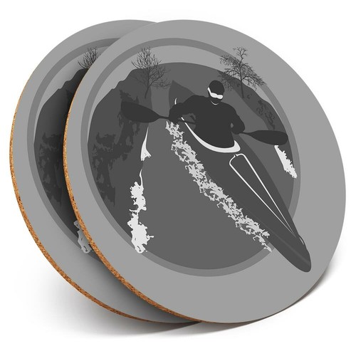 Coasters canoe kayak - bw,