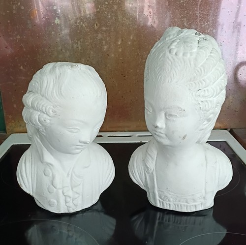 Pair vintage concrete male - pair, of