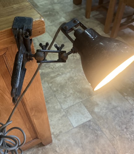Vintage industrial clamp lamp - vintage,