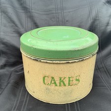 Vintage Tala Metal Cake Tin. Green Round 1930s  totally Original