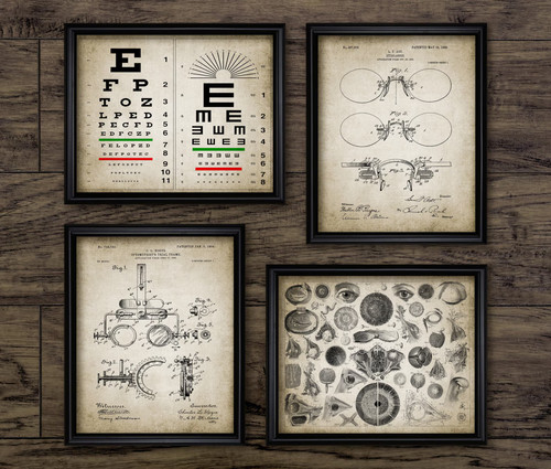 Optometry prints set eye - optometry, 4,