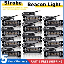 12v 24v Led Amber Strobe Flashing Emergency Recovery Grille Light Bar Car Truck