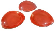 Set of 3 Red Oval Stoneware