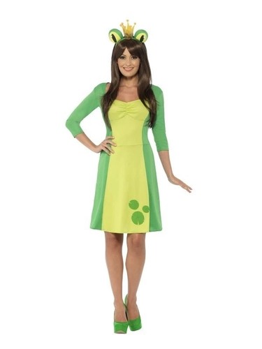 Ladies green frog amphibian - green,