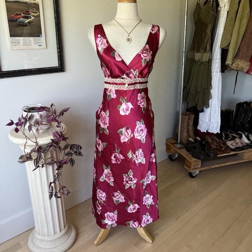 Vtg floral maxi slip - maxi, dress