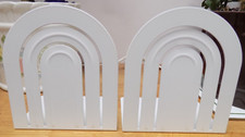 IKEA BOOKENDS Elegant HÖSSLA White Stylish Organizer 13 x 15cm Never Used
