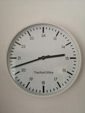 Vintage Original The Post Office Wall Clock 12" 24hr 1987 White