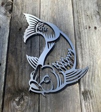 KOI CARP FISH STEEL WALL ART JAPANESE HOME DECOR DECORATIVE GIFT