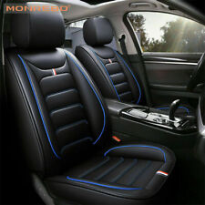 Universal Car Seat Covers Full Set Breathable Front Rear PU Leather Protectors 