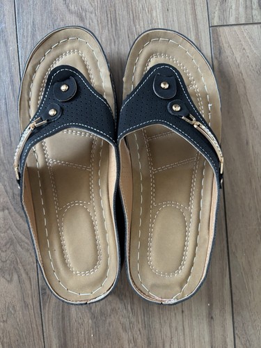 Black glitter toe post - toe, flip