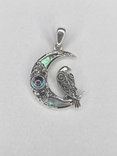 Celtic Raven Moon Pendant 925