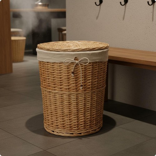 Wicker laundry hamper - laundry, with
