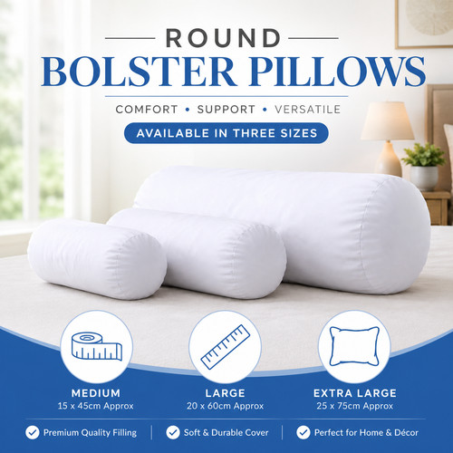 Round shaped bolster pillow - round,