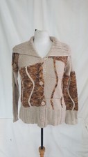 NEW Ladies cardigan, Sarah Dunnway, Beige,  Size M, 22" Length, 36" Bust, 0691