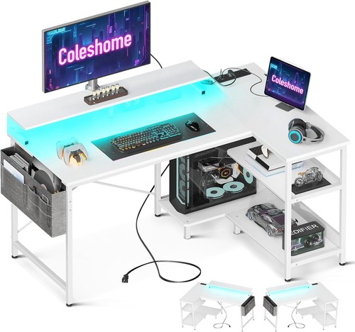 Shaped gaming desk with led - shaped,