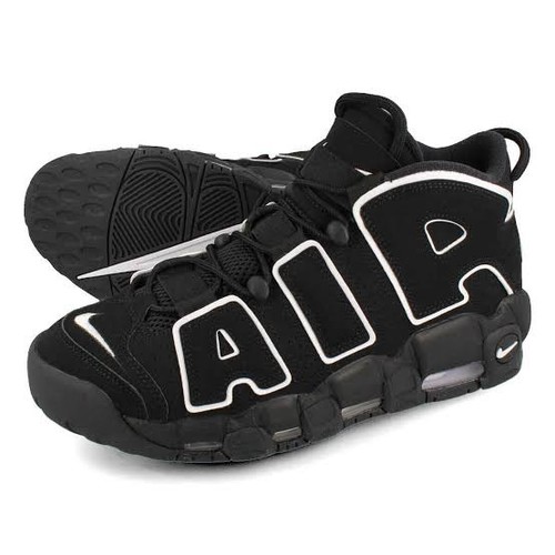 Nike uptempo black white - black,