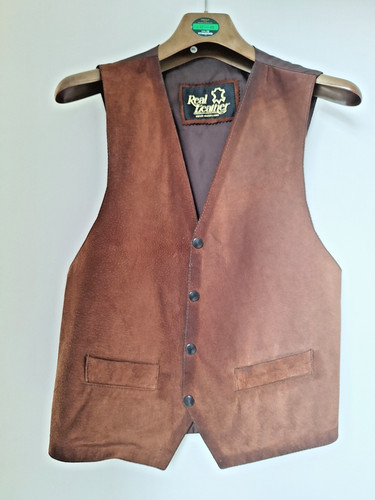 Vintage tan suede waistcoat - waistcoat,