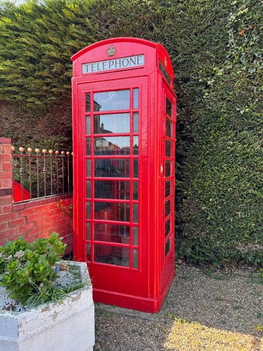 British red telephone box - red,