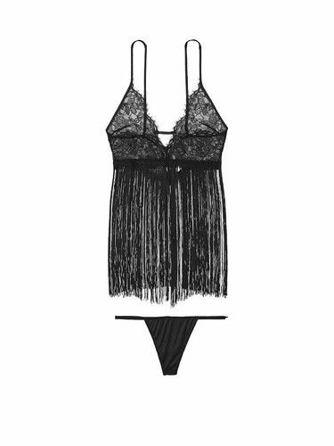 Lace fringe slip lingerie - slip,