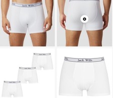 Jack Wills Daundley 3-Pack Men's Boxers – S White Elastic Waistband Cotton