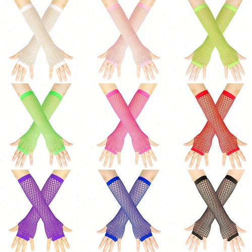 Fishnet colour gloves lace - fishnet,