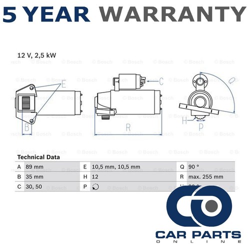 Starter motor cpo fits - motor,