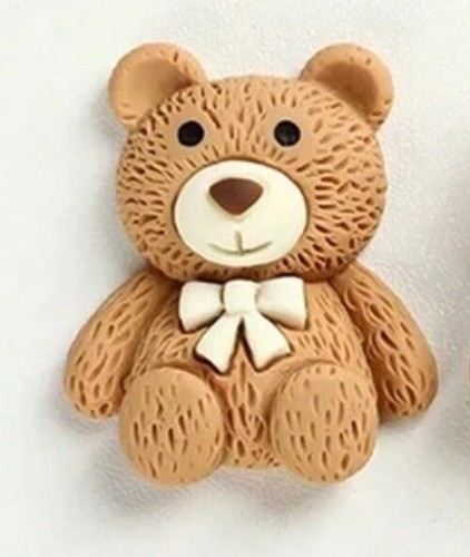 Brown resin flatback bear - flatback,