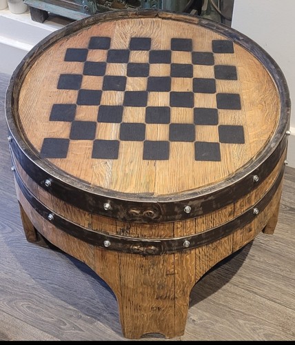 Whiskey barrel coffee table - whiskey,