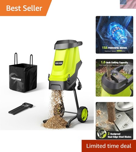 Certified amp wood chipper - certified, 15-amp