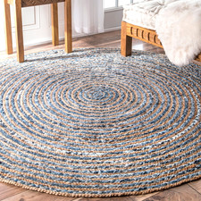 Round Jute and Recycled Denim
