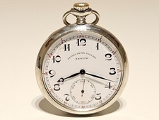 ANTIQUE TURKISH RAILROAD "DELVET DEMIR YOLLARI" SWISS MEN POCKET WATCH "ZENITH"