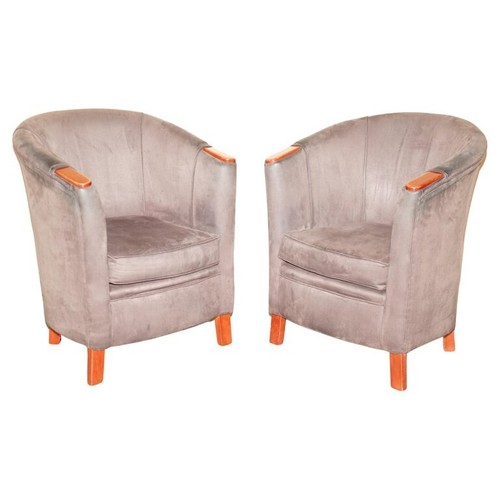 Pair vintage suede tub - pair,