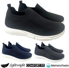 MENS COMFORT WALK RUNNING SLIP ON PUMPS SPORTS CASUAL LIGHTWEIGHT TRAINERS SHOES