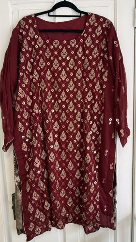 Burgundy pakistani salwar - pakistani,