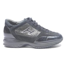 HOGAN Womens H356 Black Lace-Up Trainers Polyester UK 6 Comfort Casual