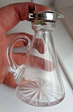 ANTIQUE 1932 HUKIN & HEATH SOLID SILVER MOUNTED WHISKY NOGGIN